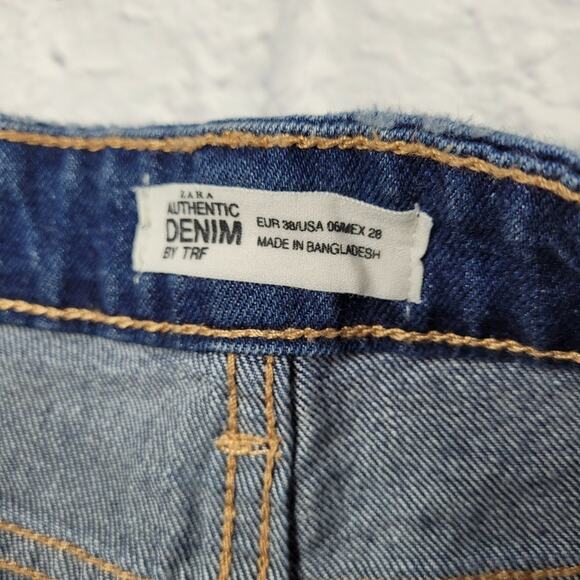 Zara Denim Trafaluc Shorts with Red Racing Stripe size 6 - Picture 10 of 13